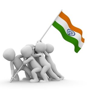 team-holding-flag