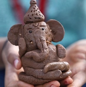 Indian-God-mud-statue