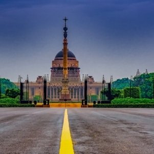 PRESIDENT-HOUSE-INDIA-YELLOW-LINE-ROAD-BUILDING