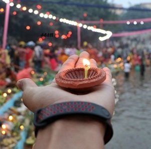 Lamp-in-hand-during-festival-DIWALI